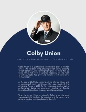 Professional Bio Template For Aviation