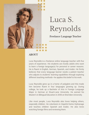 Freelancer Professional Bio Template