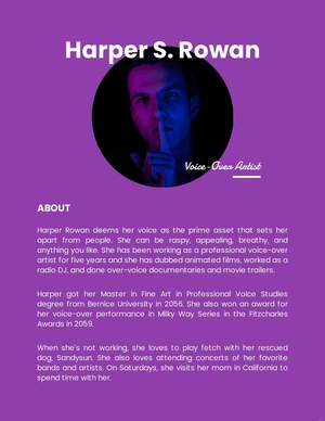 Professional Bio Template For Artist