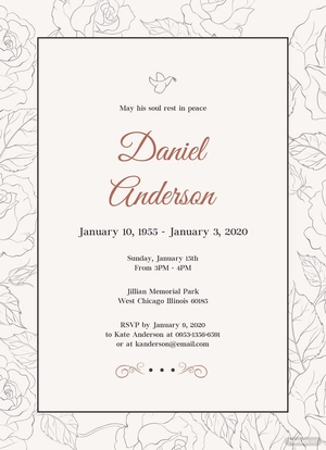 Simple Funeral Invitation Template