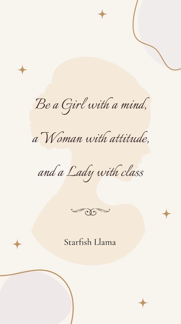 Free Starfish Llama: Mindful Girl, Attitude Woman, Classy Lady Quote Template to Edit Online