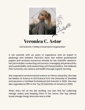 Professional Bio Template For Scientist