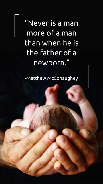Free Fatherhood: A Man's True Strength - Matthew McConaughey Quote Template to Edit Online