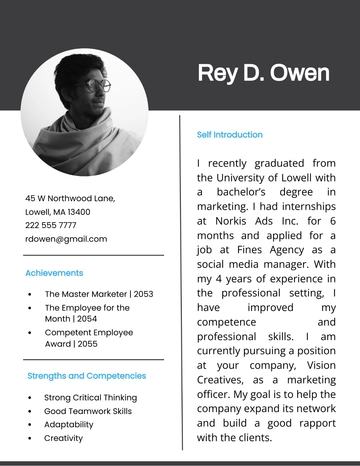 Free Self Introduction For Job Template to Edit Online