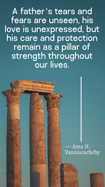 A Father's Silent Strength: Love, Care, Protection Quote