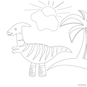 Striped Dinosaur Coloring Page