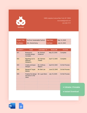 Action Items Register Template