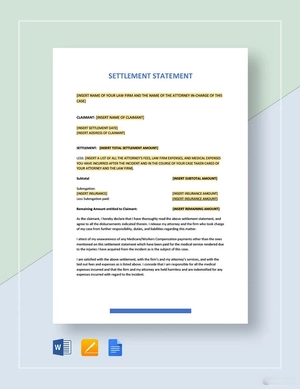 Settlement Statement Template