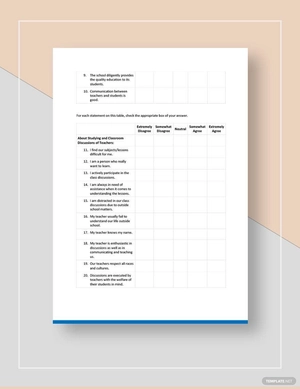 Sample Student Survey Template