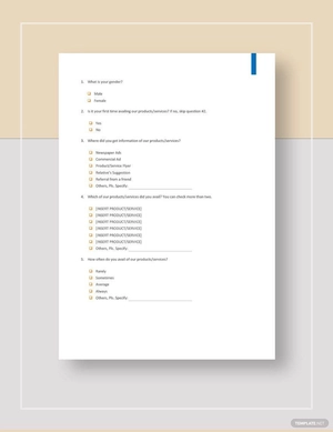 Sample Customer Satisfaction Survey Template