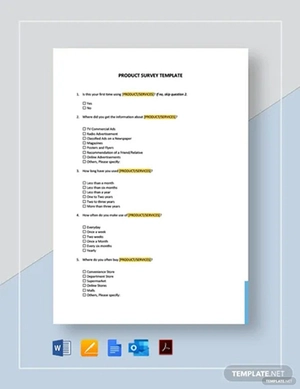 Product Survey Template