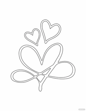 Abstract Heart Outline Coloring Page