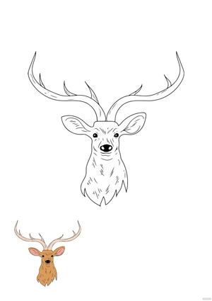 Deer Head Coloring Page