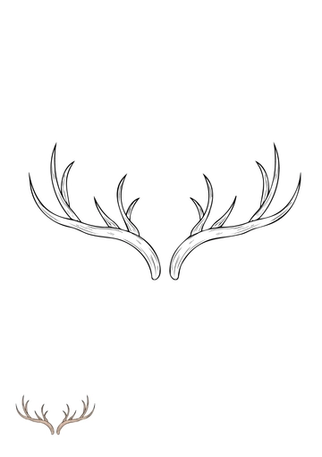 Free Deer Antlers Coloring Page Template to Edit Online