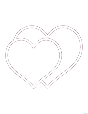 Red Heart Outline Coloring Page