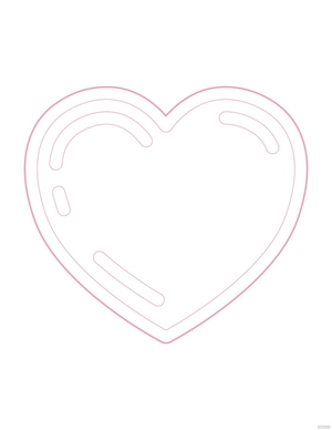 Pink Heart Outline Coloring Page