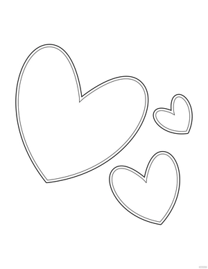 Heart Design Outline Coloring Page