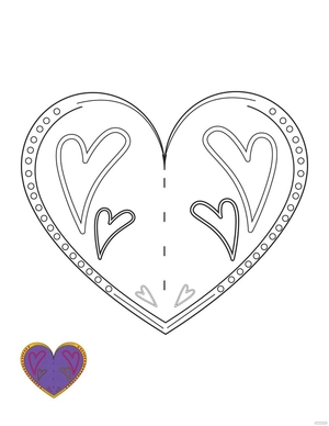 Heart Doily Coloring Page