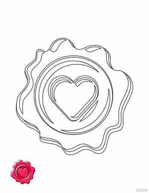 3D Heart Stamp Coloring Page