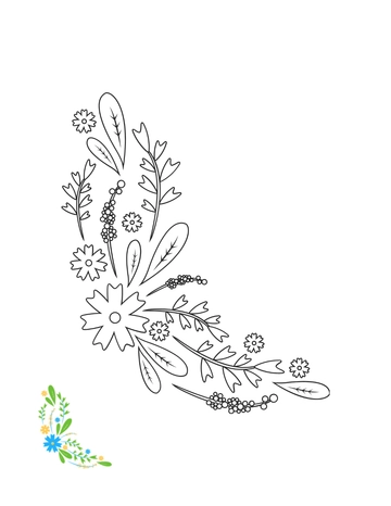 Free Wedding Corner Floral Coloring Page Template to Edit Online