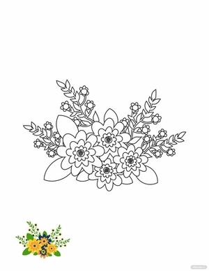 Bright Yellow Floral Coloring Page