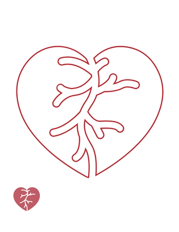 Free Red Broken Heart Coloring Page Template to Edit Online