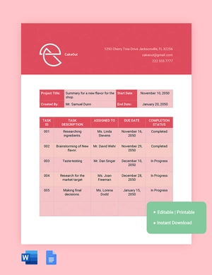 Summary Of Action Items Template