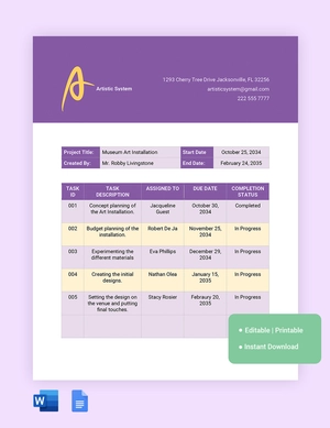 Engineering Action Item Template