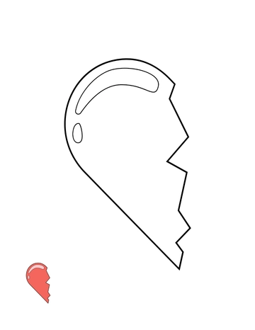 Free Half Broken Heart Coloring Page Template to Edit Online
