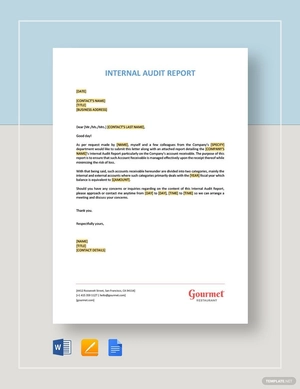 Sample Internal Audit Report Template