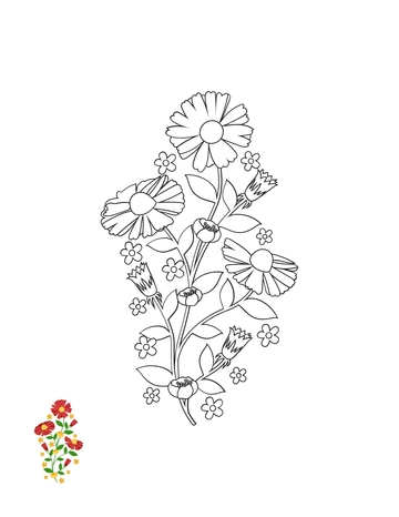 Free Floral Art Coloring Page Template to Edit Online