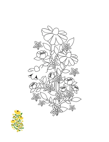 Free Floral Bouquet Coloring Page Template to Edit Online