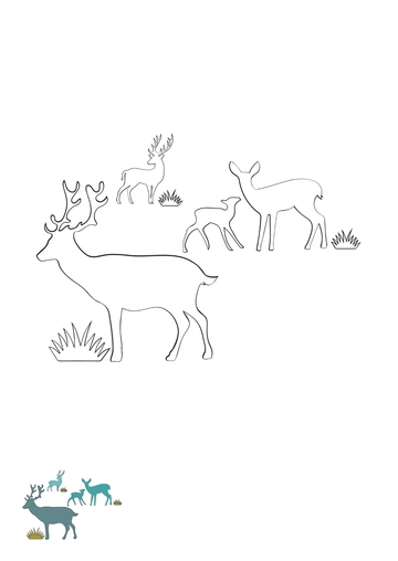 Free Deer Scene Coloring Page Template to Edit Online