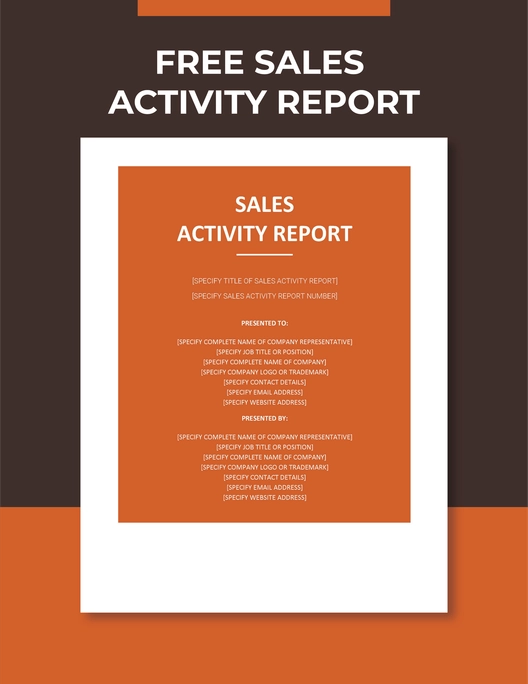 Sales Activity Report Template