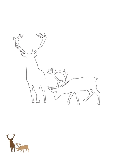 Free Transparent Deer Coloring Page Template to Edit Online