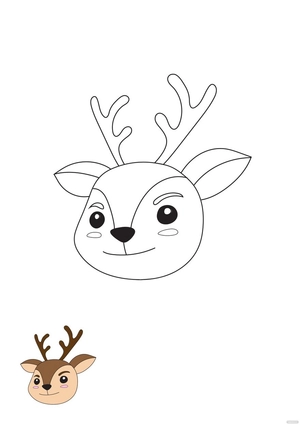 Cute Deer Coloring Page
