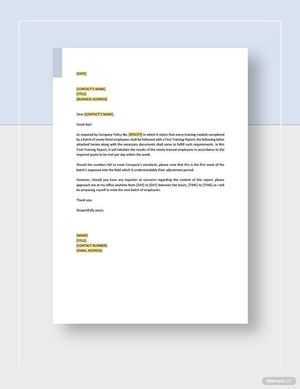 Post Training Report Template