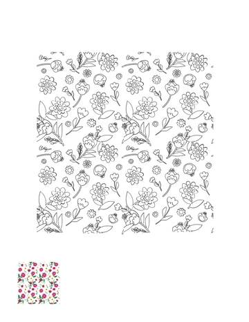 Free Floral Design Pattern Coloring Page Template to Edit Online