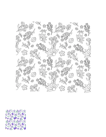 Free Seamless Floral Pattern Coloring Page Template to Edit Online
