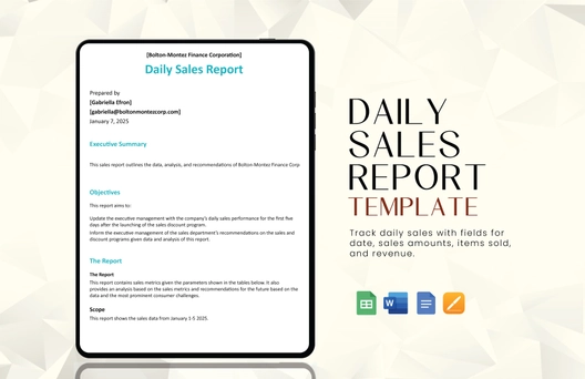 Daily Sales Report Template