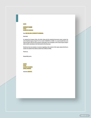 Monthly Expense Report Template