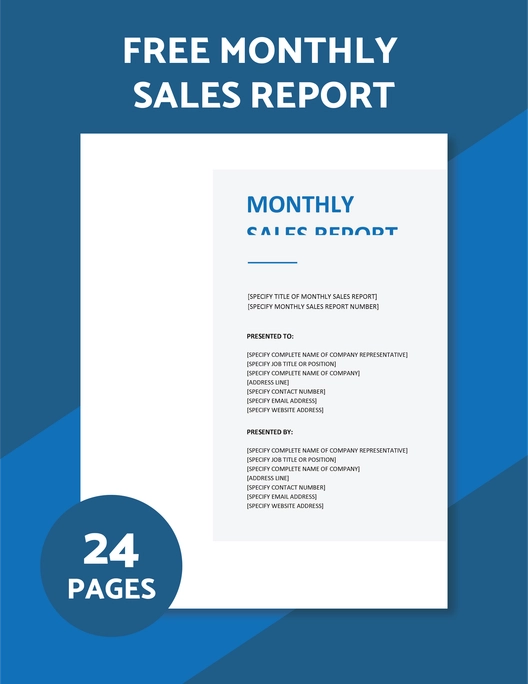 Monthly Sales Report Template