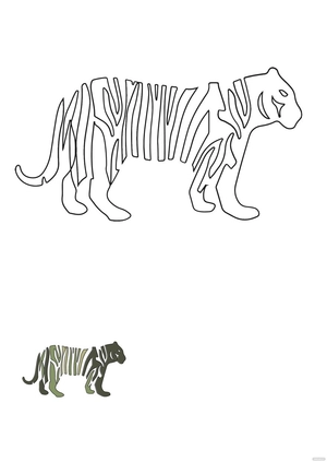 Tiger Camo Coloring Page