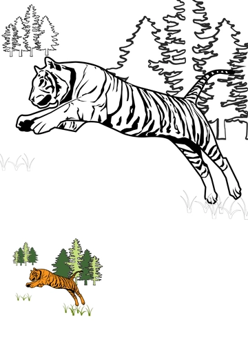 Free Tiger Full Body Coloring Page Template to Edit Online