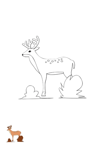 Free Simple Deer Coloring Page Template to Edit Online