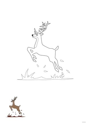 Free Jumping Deer Coloring Page Template to Edit Online