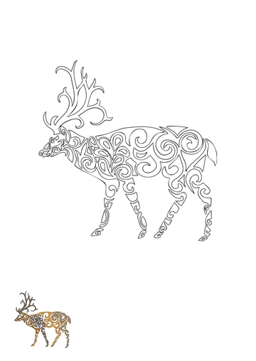 Free Tribal Deer Coloring Page Template to Edit Online