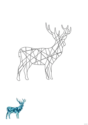 Abstract Deer Coloring Page