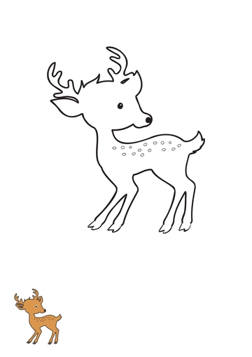 Free Baby Deer Coloring Page Template to Edit Online