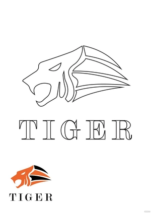 Tiger Logo Coloring Page